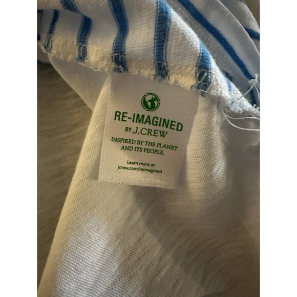 J. Crew Women's Plus Raglan Girlfriend Crewneck Long-Sleeve Blue White 3XL - Picture 6 of 6